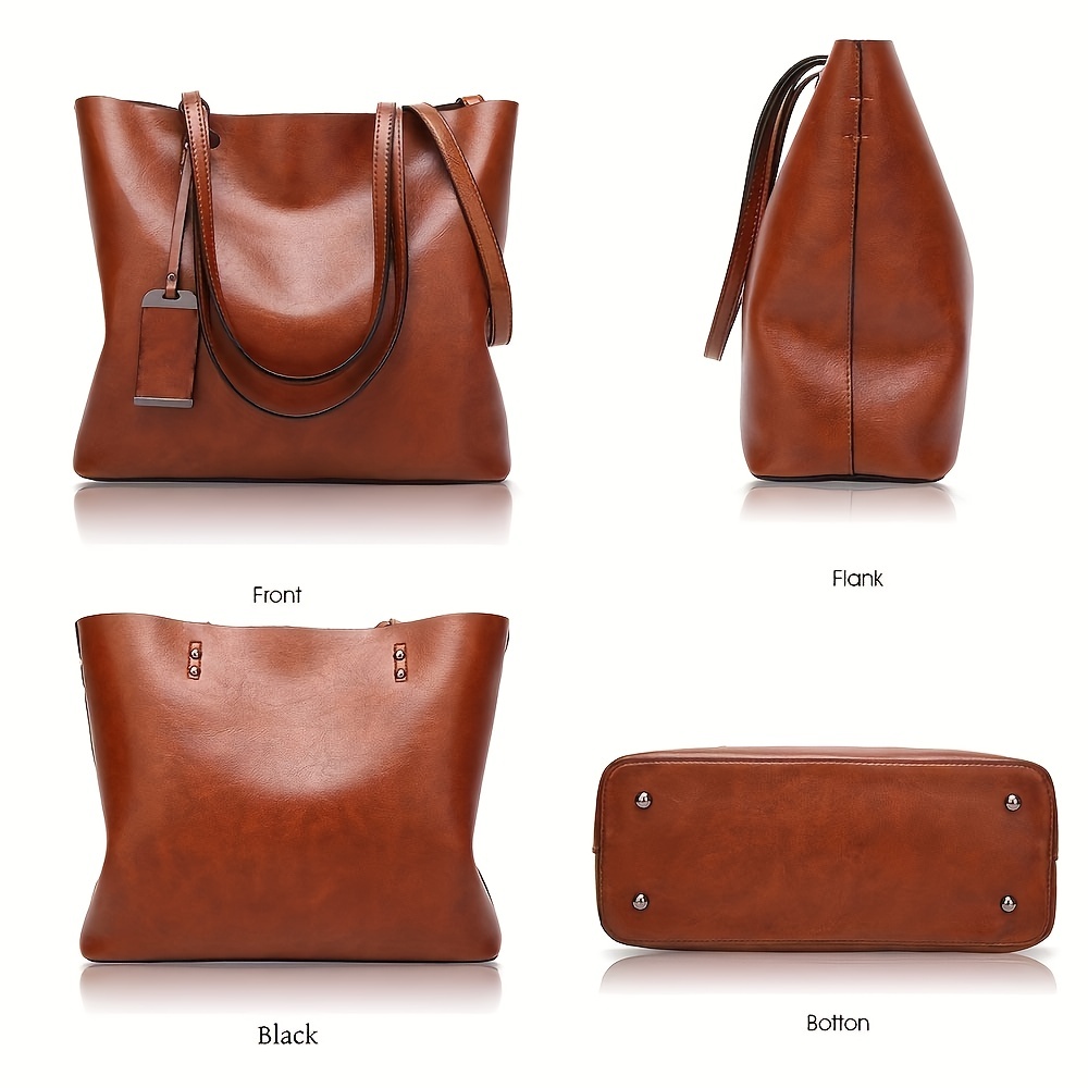 Fashionable Classic Retro Leat - Leather Work Bag Women reseña y precio